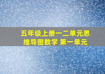 五年级上册一二单元思维导图数学 第一单元